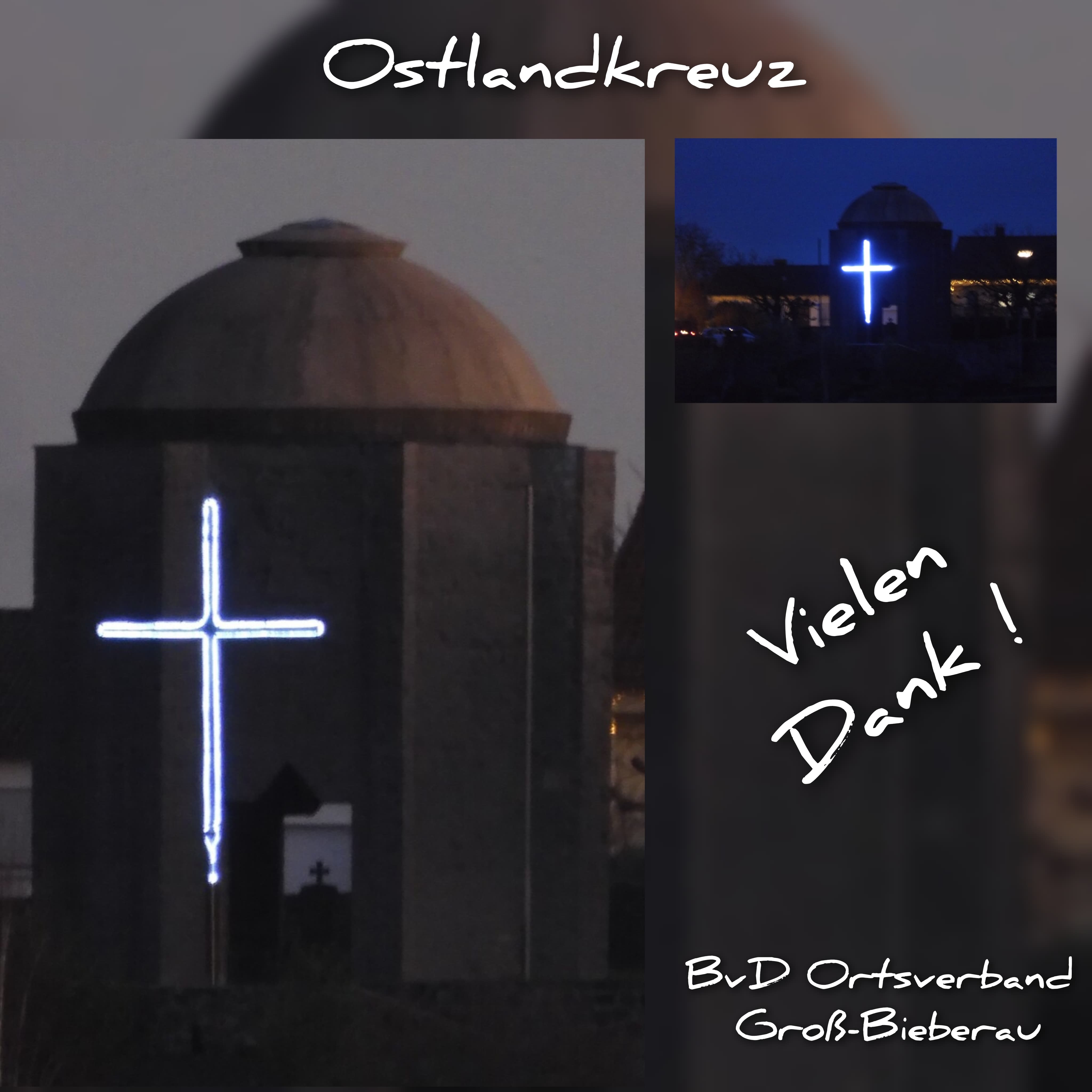 Das beleuchtete Ostlandkreuz